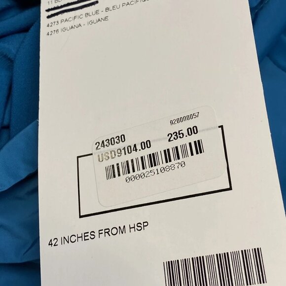 NEW JOSEPH RIBKOFF Shift Midi Dress Pacific Blue Size 10 Drawstring Cowl Neck - Picture 4 of 11